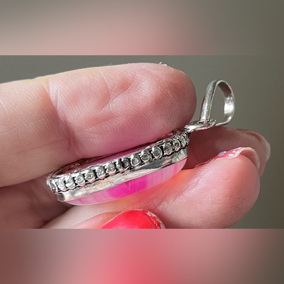 Pink silver tone pendant jewelry - Picture 9 of 14